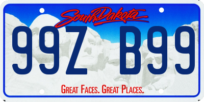 SD license plate 99ZB99