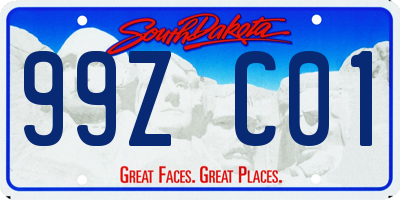 SD license plate 99ZC01