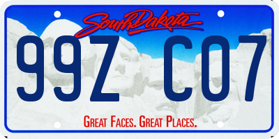 SD license plate 99ZC07