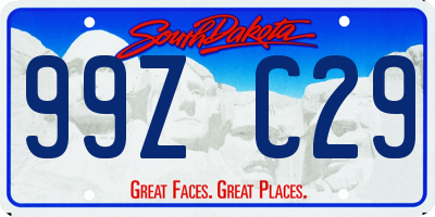 SD license plate 99ZC29