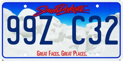 SD license plate 99ZC32