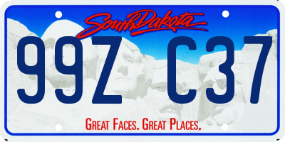 SD license plate 99ZC37