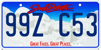 SD license plate 99ZC53