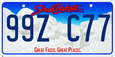 SD license plate 99ZC77