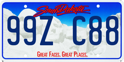SD license plate 99ZC88