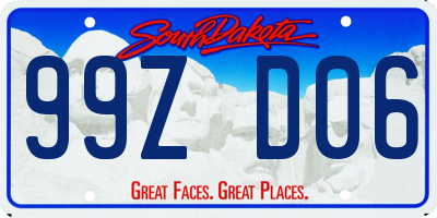 SD license plate 99ZD06