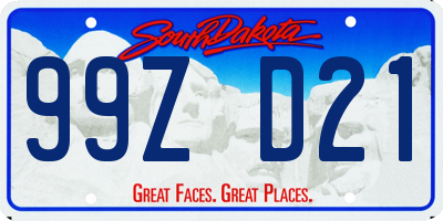 SD license plate 99ZD21