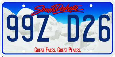 SD license plate 99ZD26