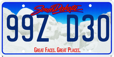 SD license plate 99ZD30