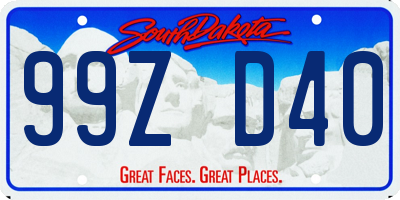 SD license plate 99ZD40
