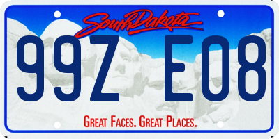 SD license plate 99ZE08