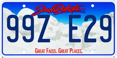 SD license plate 99ZE29