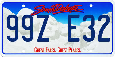 SD license plate 99ZE32