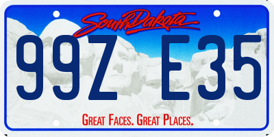 SD license plate 99ZE35