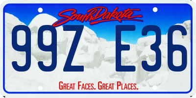 SD license plate 99ZE36