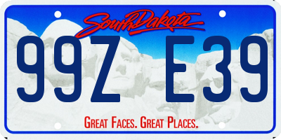 SD license plate 99ZE39