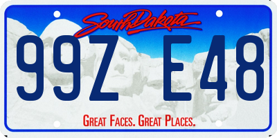 SD license plate 99ZE48