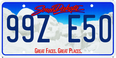 SD license plate 99ZE50