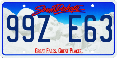 SD license plate 99ZE63
