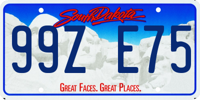 SD license plate 99ZE75