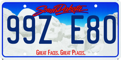 SD license plate 99ZE80