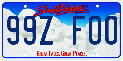 SD license plate 99ZF00