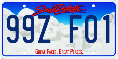 SD license plate 99ZF01