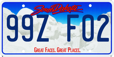SD license plate 99ZF02
