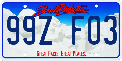 SD license plate 99ZF03