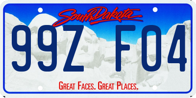 SD license plate 99ZF04