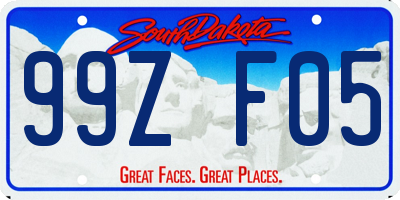 SD license plate 99ZF05
