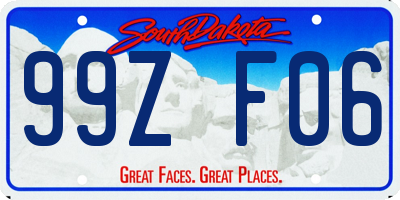 SD license plate 99ZF06