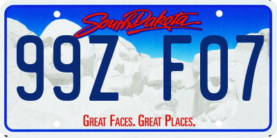 SD license plate 99ZF07