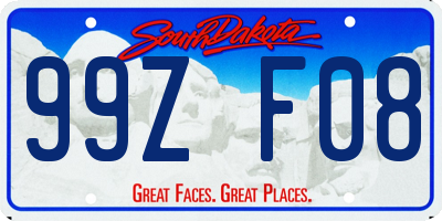 SD license plate 99ZF08