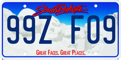 SD license plate 99ZF09