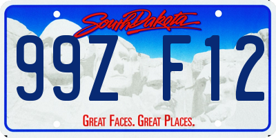 SD license plate 99ZF12