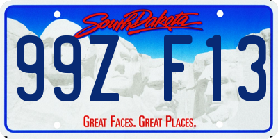 SD license plate 99ZF13