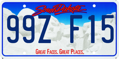 SD license plate 99ZF15