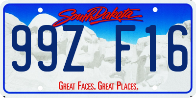 SD license plate 99ZF16