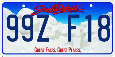 SD license plate 99ZF18