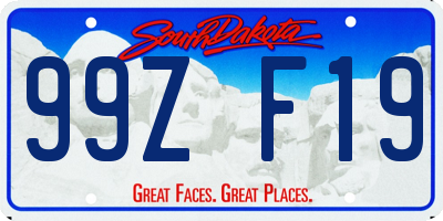 SD license plate 99ZF19