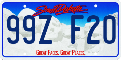 SD license plate 99ZF20
