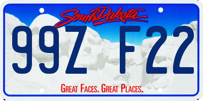 SD license plate 99ZF22
