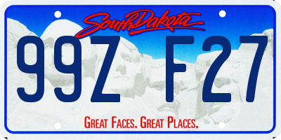 SD license plate 99ZF27