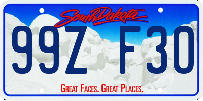 SD license plate 99ZF30