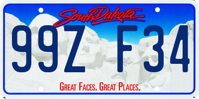 SD license plate 99ZF34