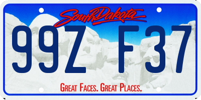 SD license plate 99ZF37