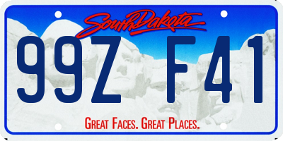 SD license plate 99ZF41