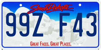 SD license plate 99ZF43