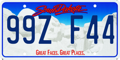 SD license plate 99ZF44